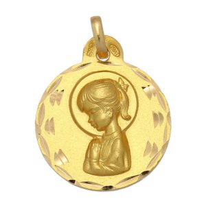 Medalla oro 18kl v. niña – 19mm