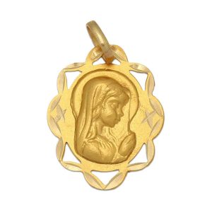Medalla oro 18kl v. niña – 16×20 mm