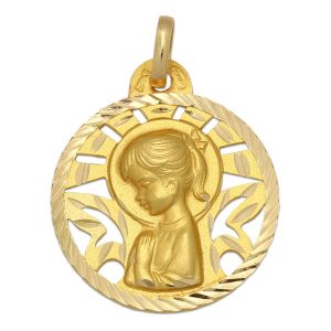 Medalla oro 18kl v. niña – 20 mm