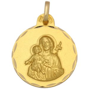 Medalla oro 18kl san jose – 21mm