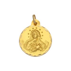 Medalla oro 18kl v. de la purisima – 15mm