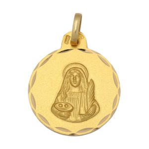 Medalla oro 18kl santa lucia – 19mm