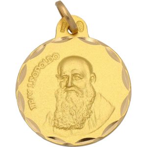 Medalla oro 18kl fray leopoldo de 21mm