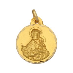 Medalla oro 18kl san antonio – 17mm