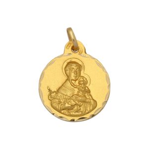 Medalla oro 18kl san antonio – 15mm