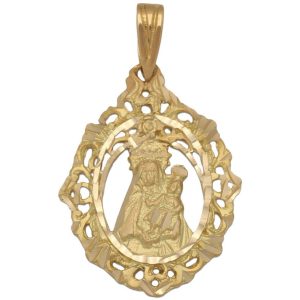Medalla oro 18kl santa ana- 20x28mm