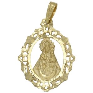 Medalla oro 18kl v. del rosario- 20x27mm