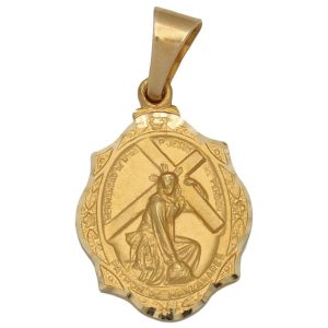Medalla oro 18kl cristo del perdon-18x26mm