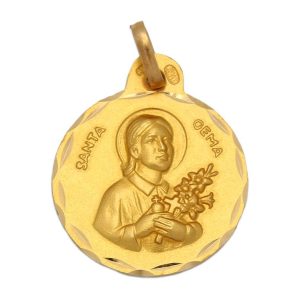 Medalla oro 18kl santa gema – 19mm