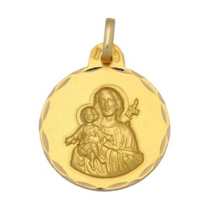 Medalla oro 18kl san jose – 19mm