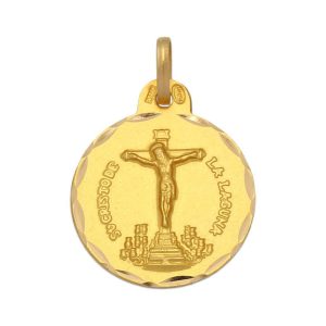 Medalla oro 18kl cristo de la laguna – 17mm