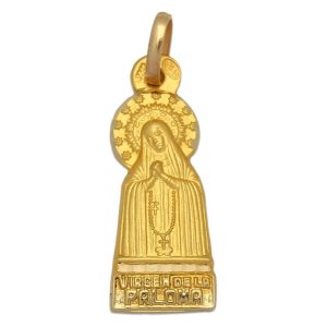 Medalla oro 18kl v. de la paloma -12x29mm