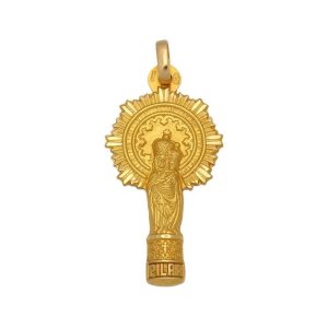 Medalla oro 18kl v. del pilar – 15x29mm