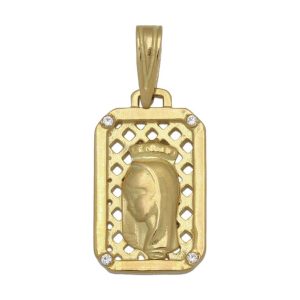 Medalla oro 18kl virgen niña – 11x19mm