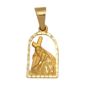 Medalla oro 18kl cristo del paño 11x20mm