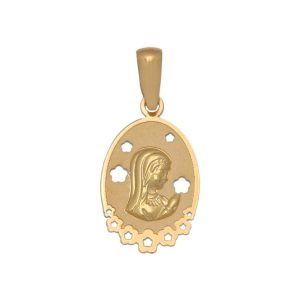 Medalla oro 18kl virgen niña – 11x18mm