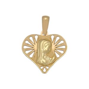 Medalla oro 18kl virgen niña – 17x17mm