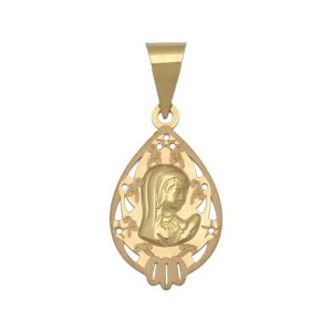 Medalla oro 18kl virgen niña – 11x19mm