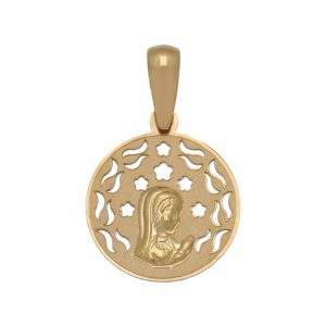 Medalla oro 18kl virgen niña – 16mm