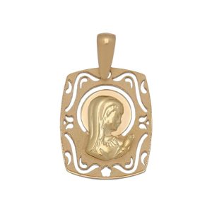 Medalla oro 18kl virgen niña – 15x17mm