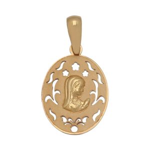 Medalla oro 18kl virgen niña – 15x21mm