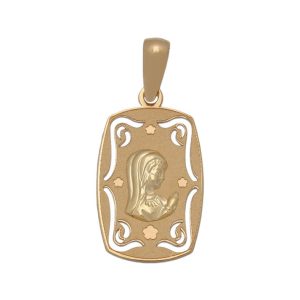 Medalla oro 18kl virgen niña – 12x20mm