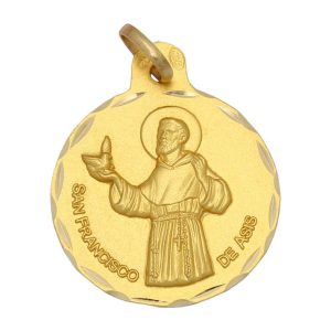 Medalla oro 18kl san francisco de asis