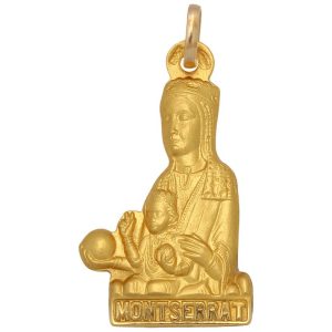 Medalla oro 18kl v. de montserrat – 17x29mm