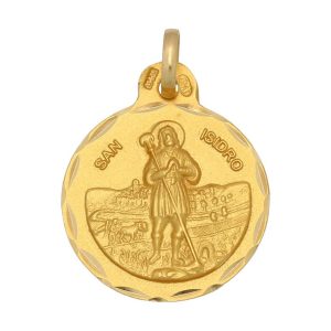 Medalla oro 18kl san isidro – 19mm