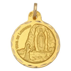Medalla oro 18kl v. de lourdes – 21mm