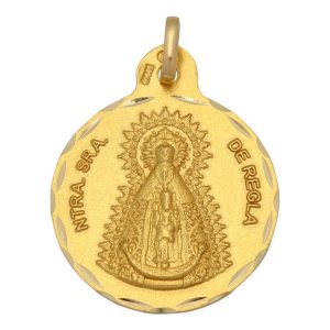 Medalla oro 18kl virgen de regla- 21mm