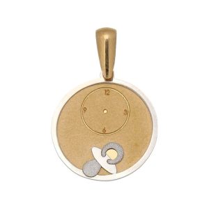 Medalla oro 18kl chupete y reloj – 15mm