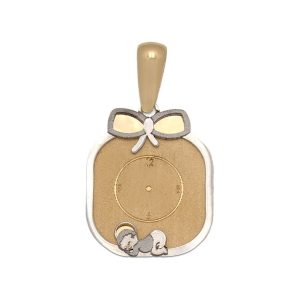 Medalla oro 18kl bebe y reloj – 13x15mm