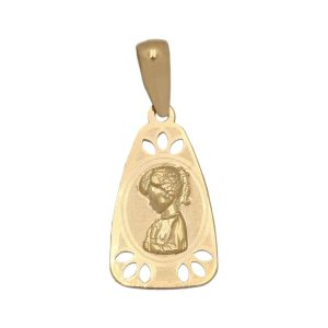 Medalla oro 18kl virgen niña – 10x18mm