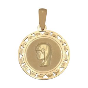 Medalla oro 18kl virgen niña – 18mm