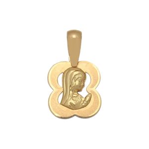 Medalla oro 18kl virgen niña – 11×13 mm