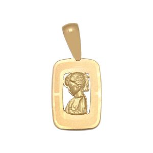 Medalla oro 18kl virgen niña – 10x16mm