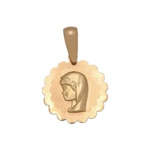 Medalla oro 18kl virgen niña – 13mm