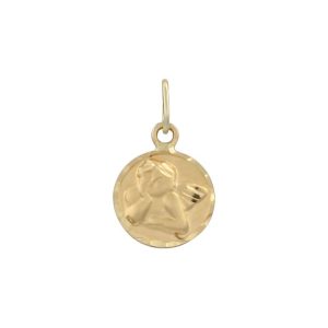 Medalla oro 18kl lenteja angel – 8mm
