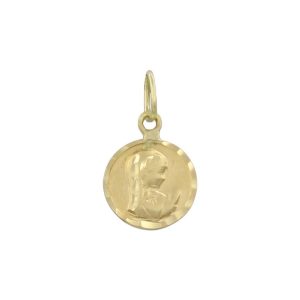 Medalla oro 18kl lenteja virgen niña – 8mm