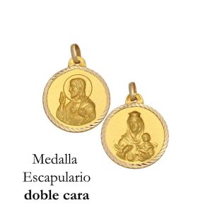 Medalla oro 18kl escapulario – 14mm