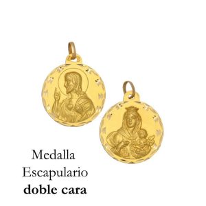 Medalla oro 18kl escapulario – 13mm