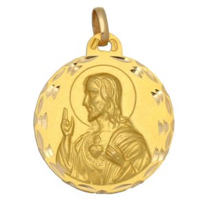 Medalla oro 18kl sagrado corazon – 21mm