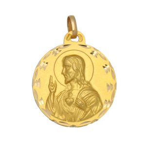 Medalla oro 18kl sagrado corazon – 19mm