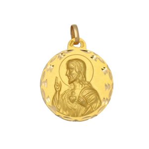 Medalla oro 18kl sagrado corazon – 18mm