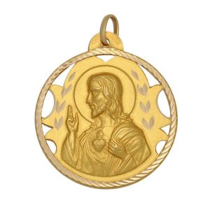 Medalla oro 18kl sagrado corazon – 22mm