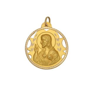 Medalla oro 18kl sagrado corazon – 18mm