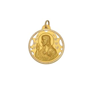 Medalla oro 18kl sagrado corazon – 16mm