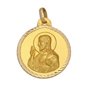 Medalla oro 18kl sagrado corazon – 22mm