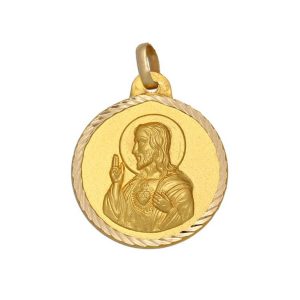 Medalla oro 18kl sagrado corazon – 20mm